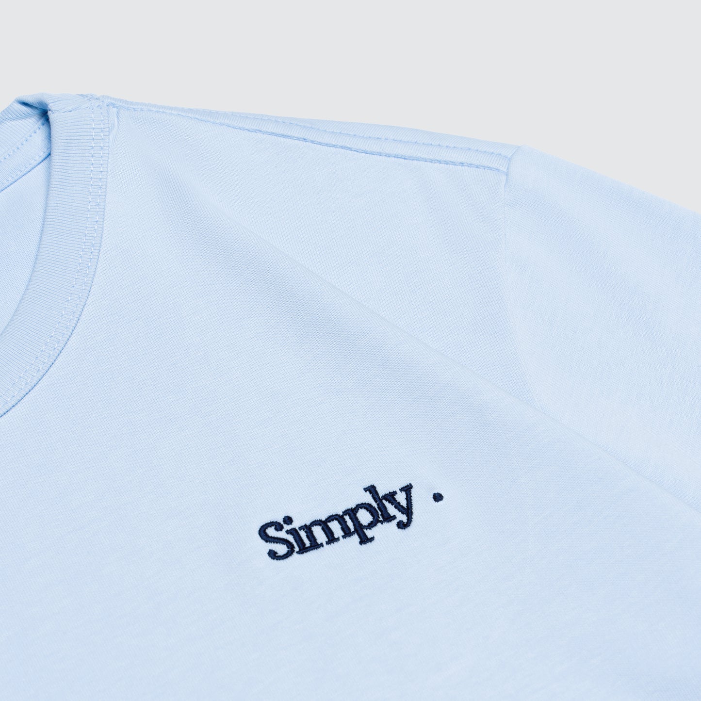 Simply . Women's Oversized Embroidery T Shirt (Sky Blue) [270gsm] - Simply 