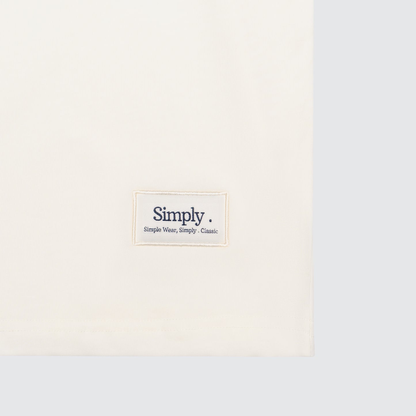 Simply . Men's Oversized Embroidery T Shirt (Cream) [250 gsm] - Simply 
