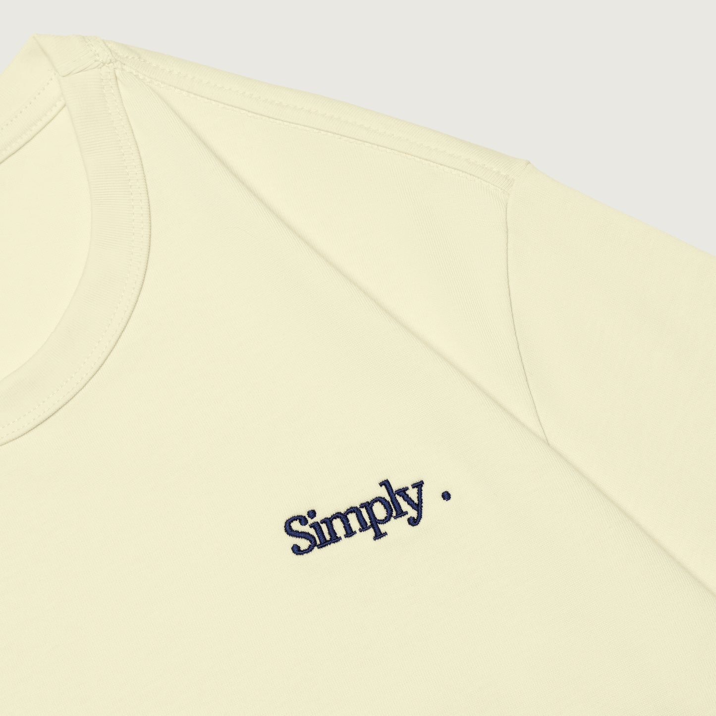Simply . Women's Oversized Embroidery T Shirt (Cream) [270gsm] - Simply 