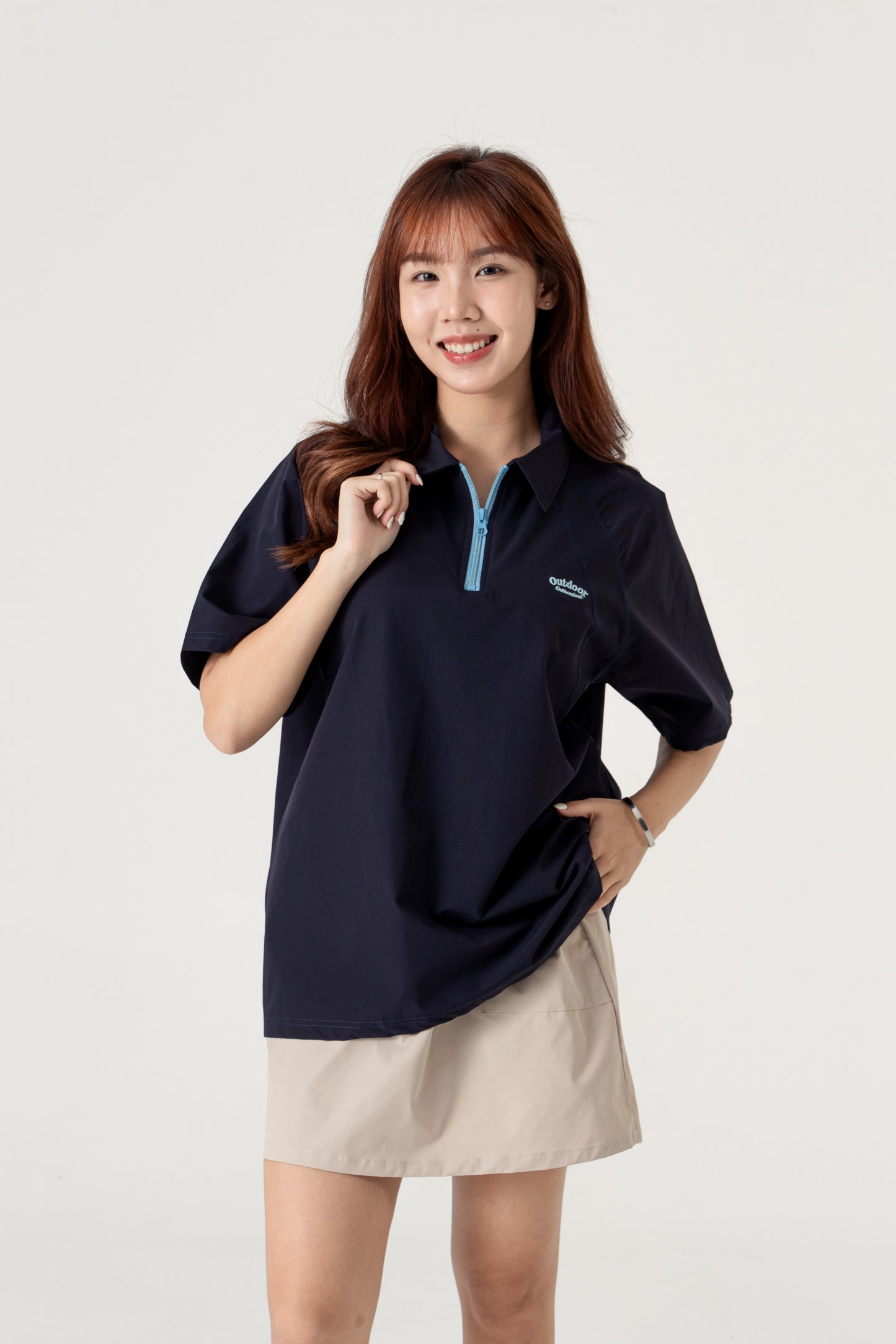 Unisex Light Weight Zipper Polo - Simply 