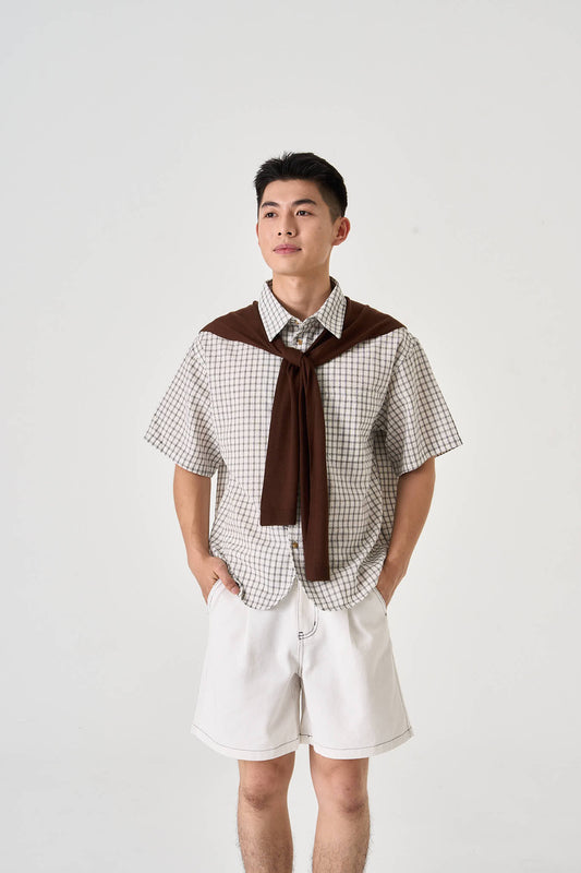 Unisex Textured Overshirt (Checkered) - Simply 