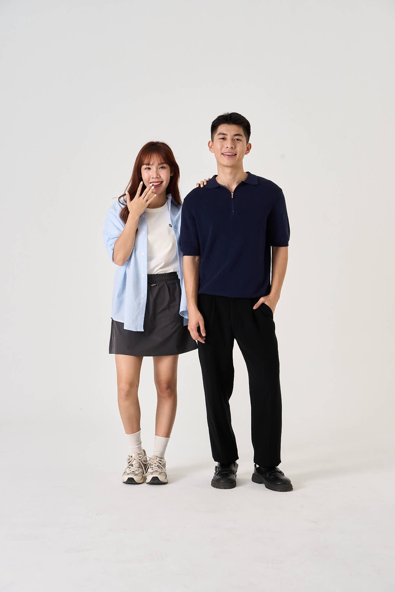Men's Machine Washable Knitted Zipper Polo (Navy) - Simply 
