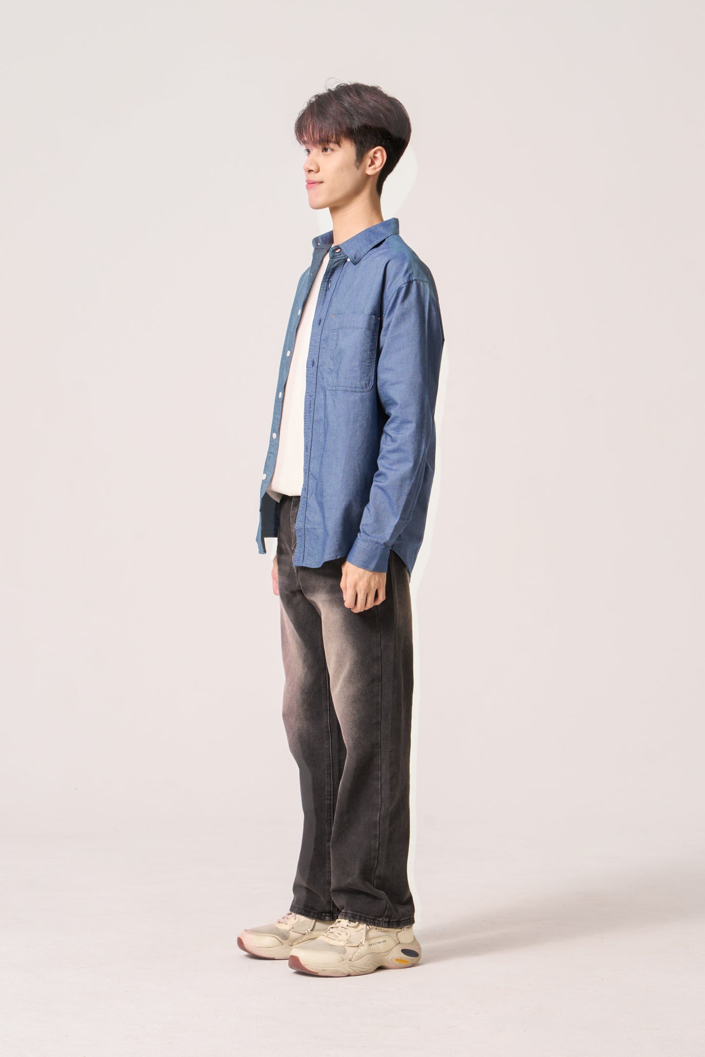 Simply . Men's Denim Jersey Outerwear (Blue) - Simply 