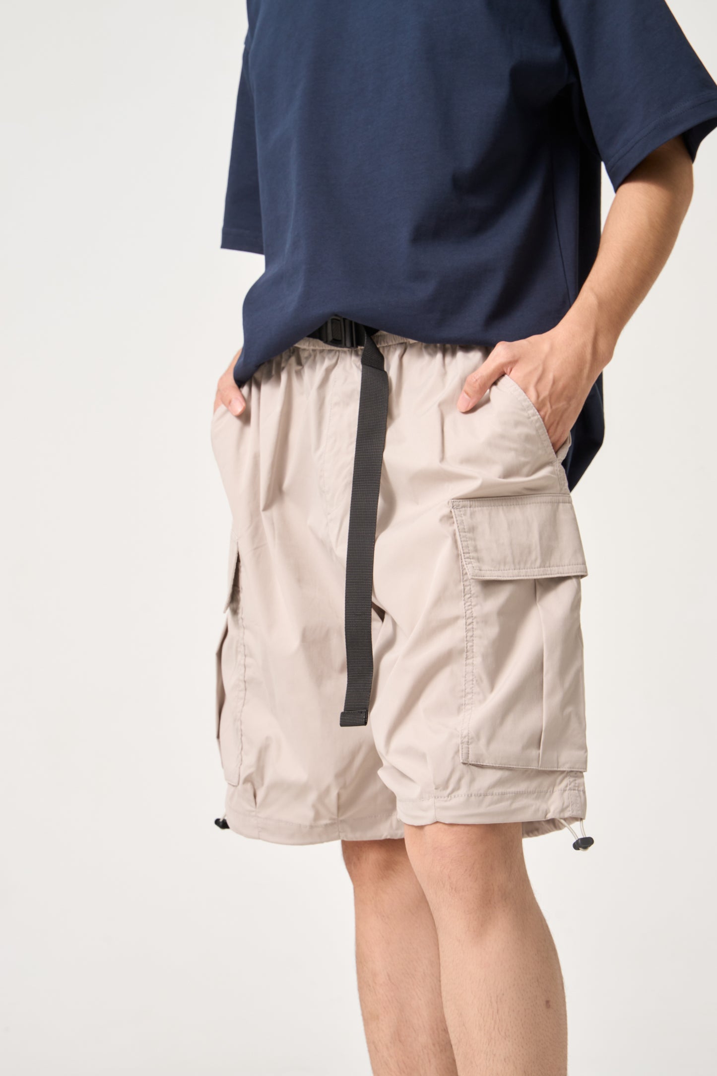 Simply . Men's Cargo Shorts (Light Grey) - Simply 