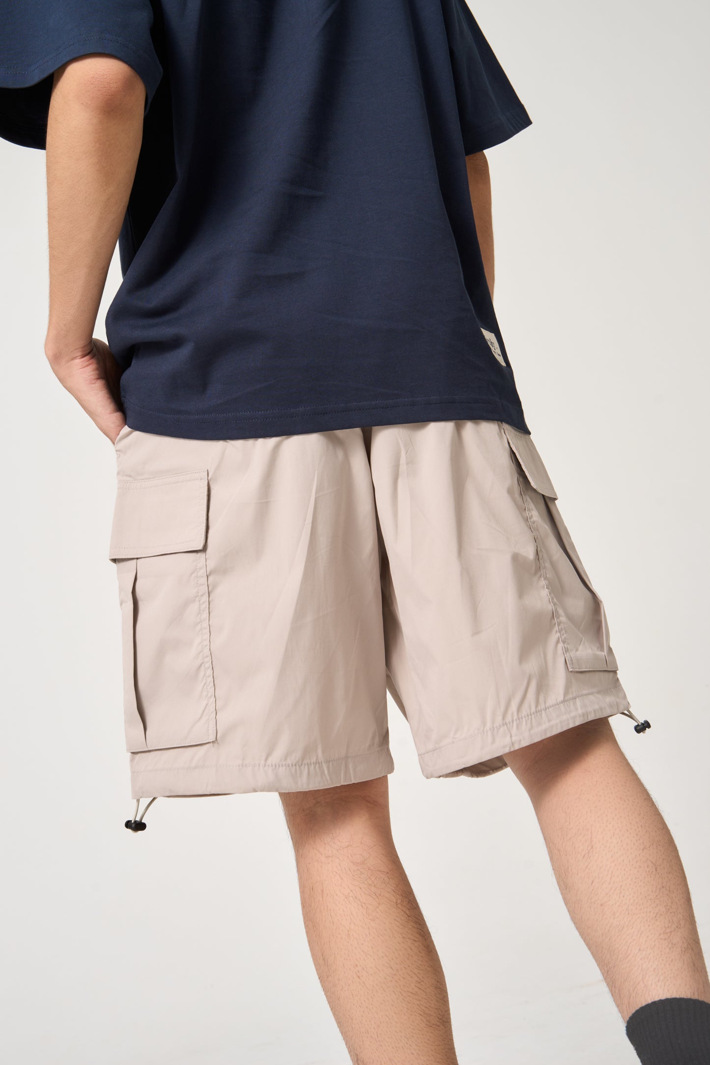 Simply . Men's Cargo Shorts (Light Grey) - Simply 