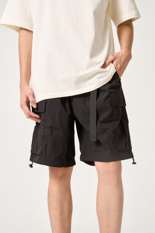 Simply . Men's Cargo Shorts (Black) - Simply 
