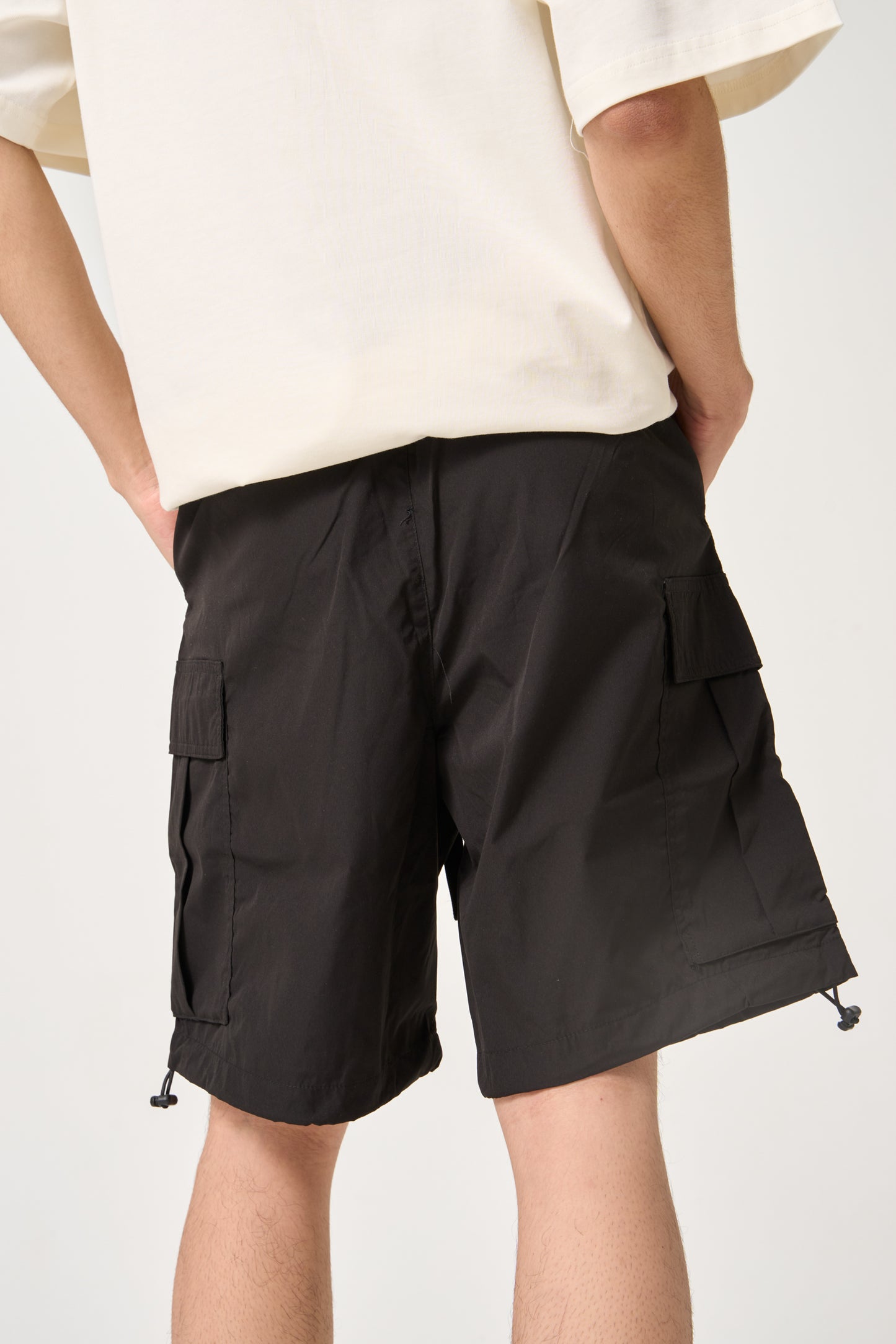 Simply . Men's Cargo Shorts (Black) - Simply 