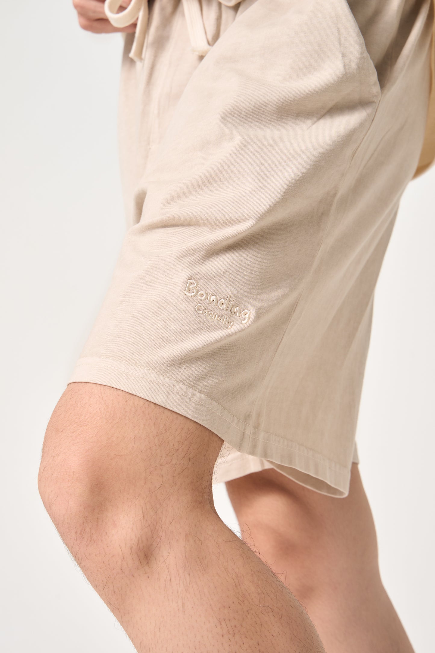 Simply . Men's Vintage Embroidered Easy Shorts (Vintage Cream) - Simply 