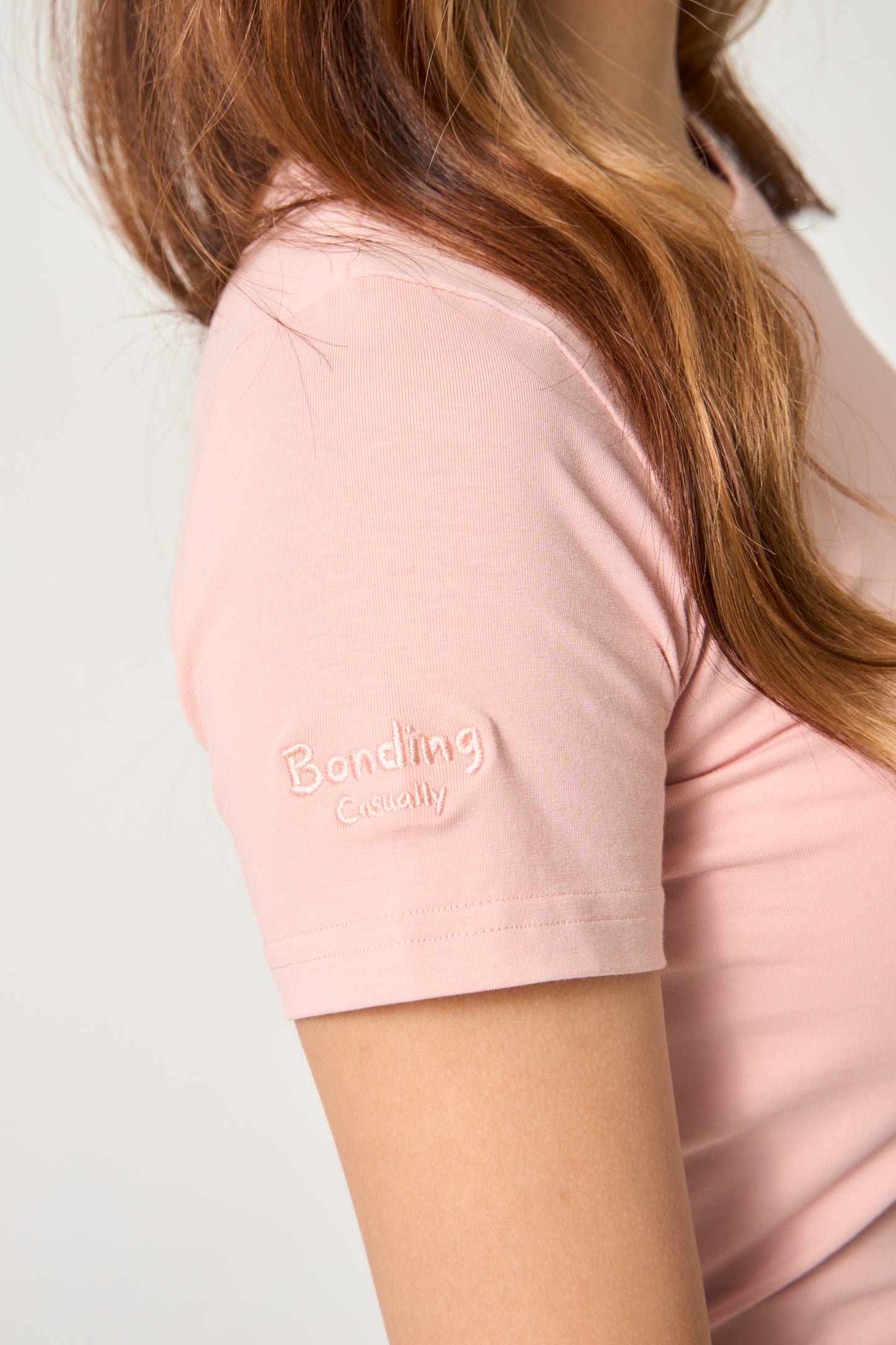 Simply . Women's Sleeve Embroidered Crop Top (Pink) - Simply 