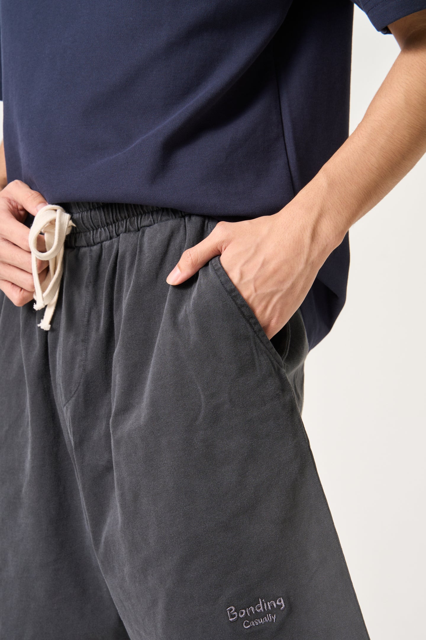Simply . Vintage Embroidered Easy Shorts (Vintage Grey) - Simply 