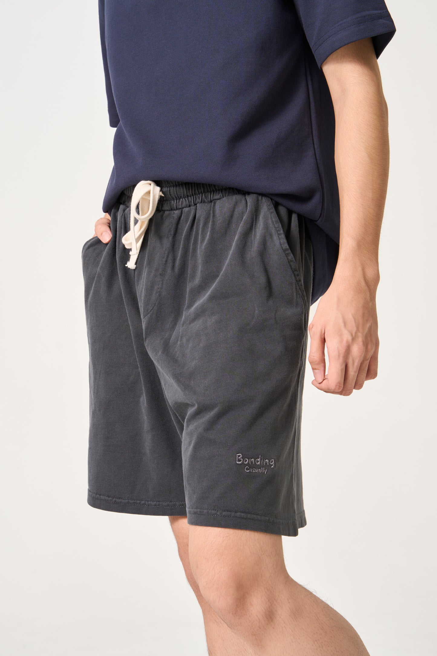 Simply . Vintage Embroidered Easy Shorts (Vintage Grey) - Simply 