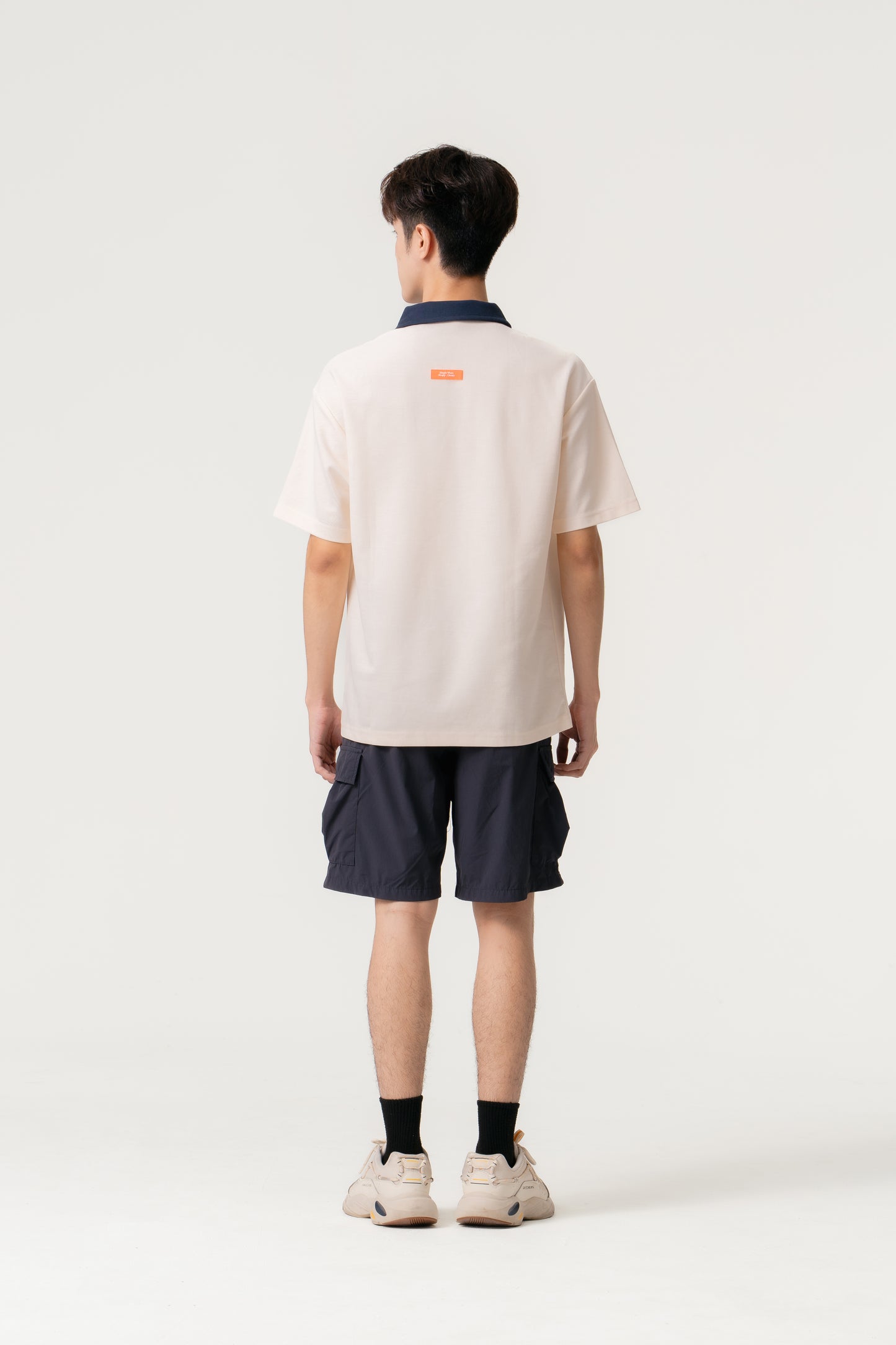 Simply . Unisex Zipper Polo (Cream) - Simply 