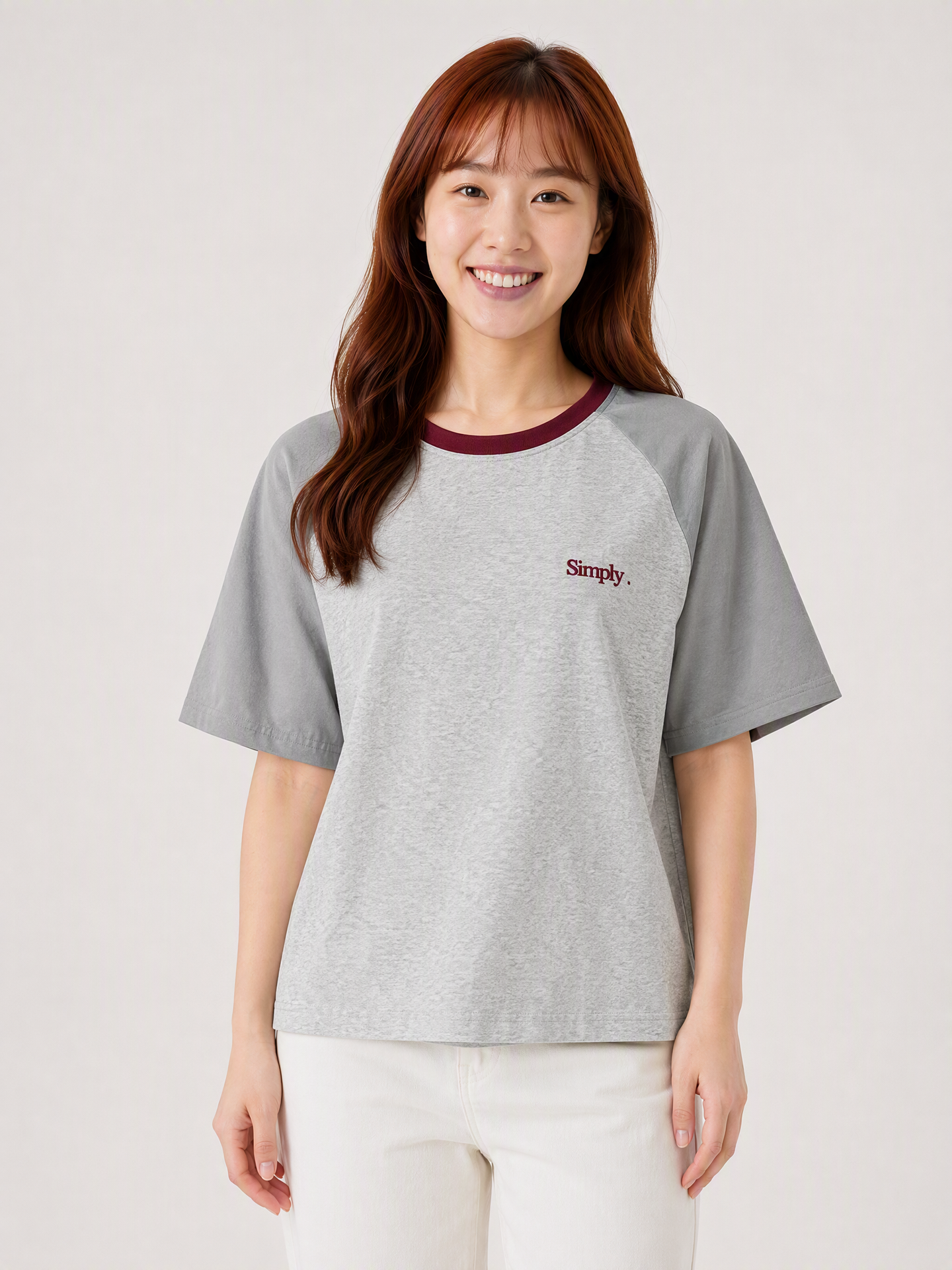 Simply. Unisex Oversized Tri-Colour T (Grey)