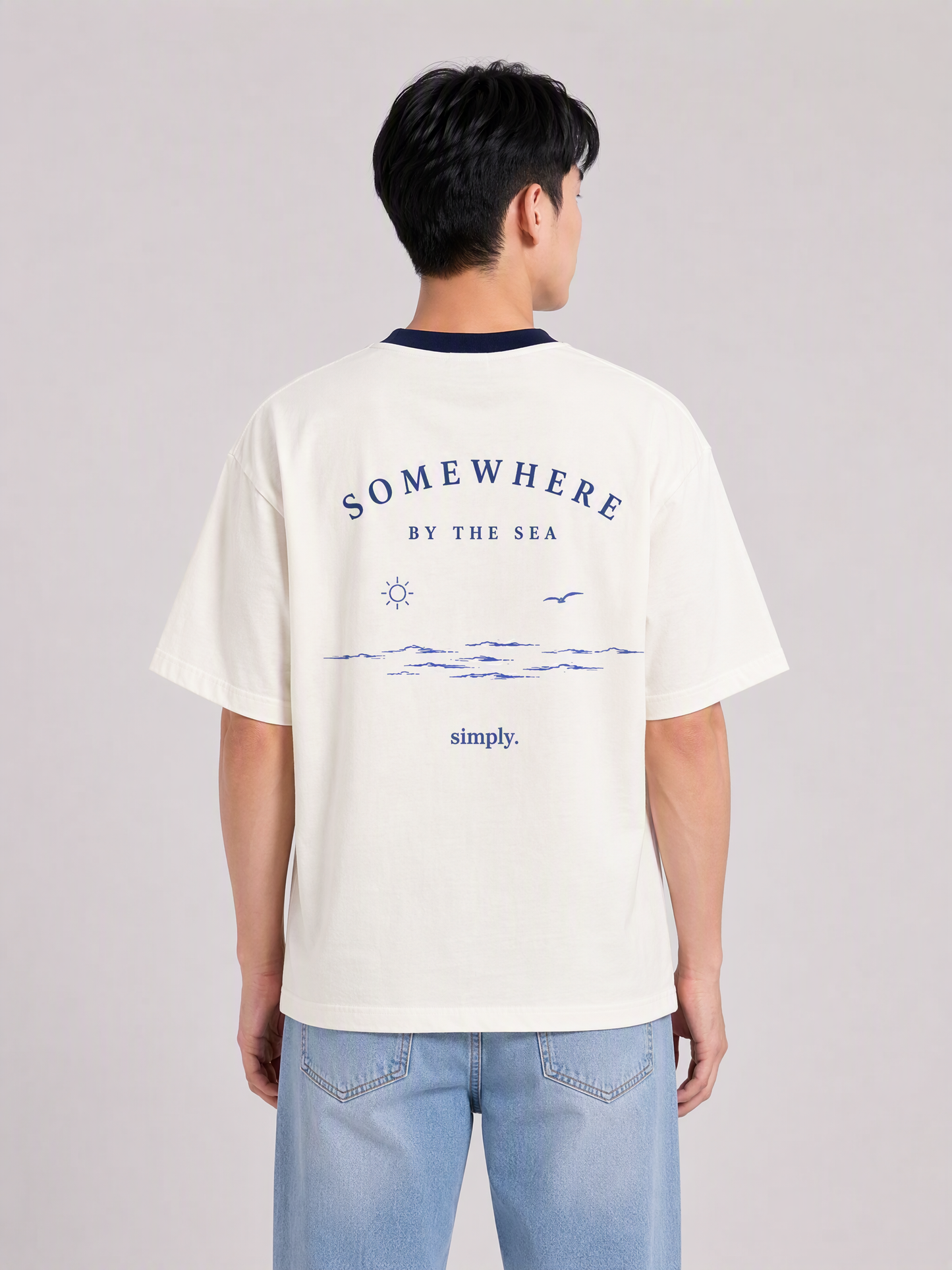 [Pre - Order] Simply. First Unisex Oversized Bi-Colour Graphic T [250 gsm - Long Staple Cotton]