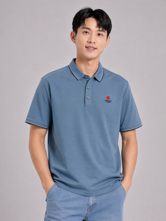 Unisex Sunrise and Horizon Embroidered Pique Polo [Premium Lyocell Cotton Blend]