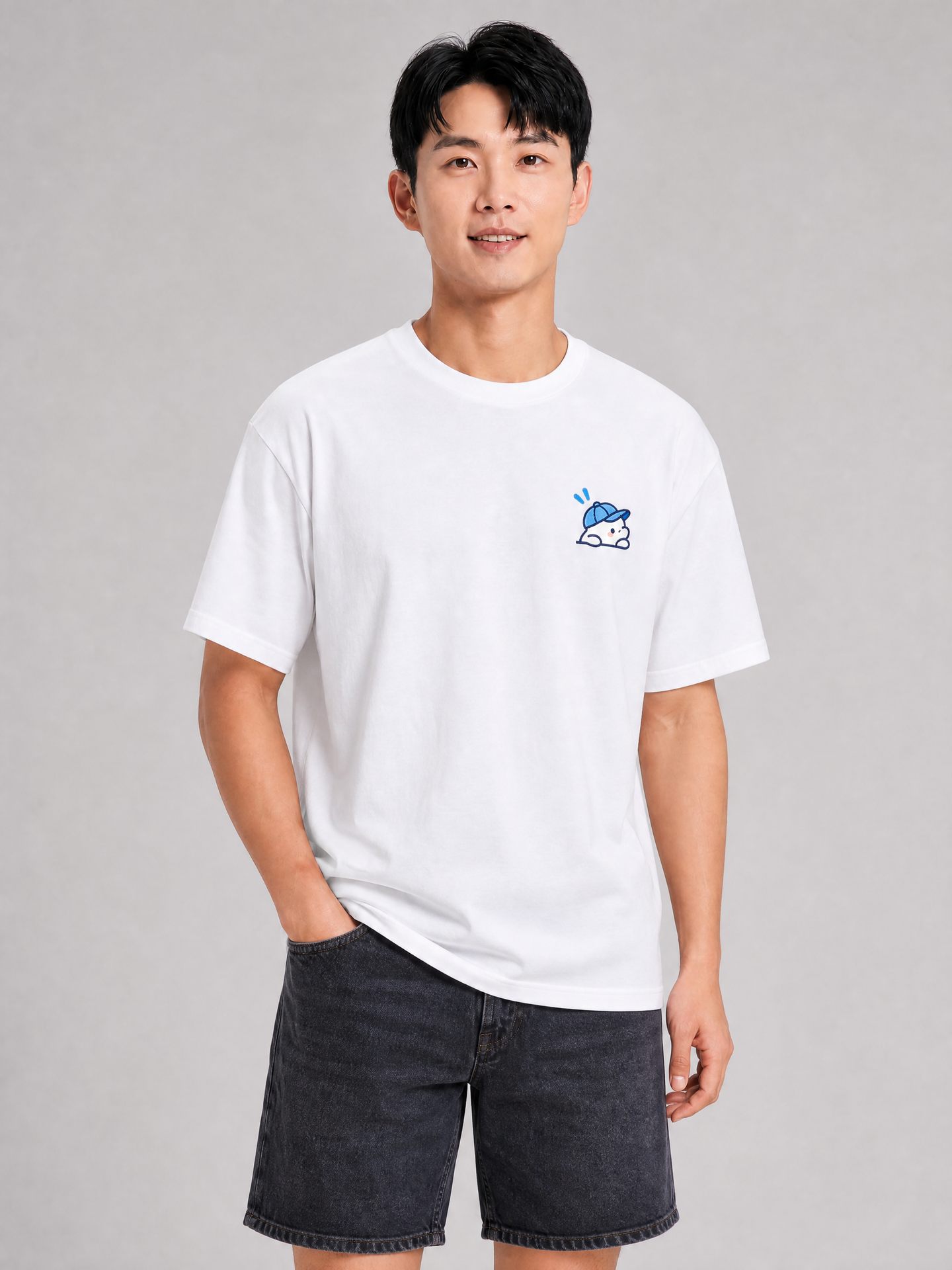 [Pre-Order] Simply. Beluga Unisex Oversized Graphic T [280 gsm - Long Staple Cotton] (White)