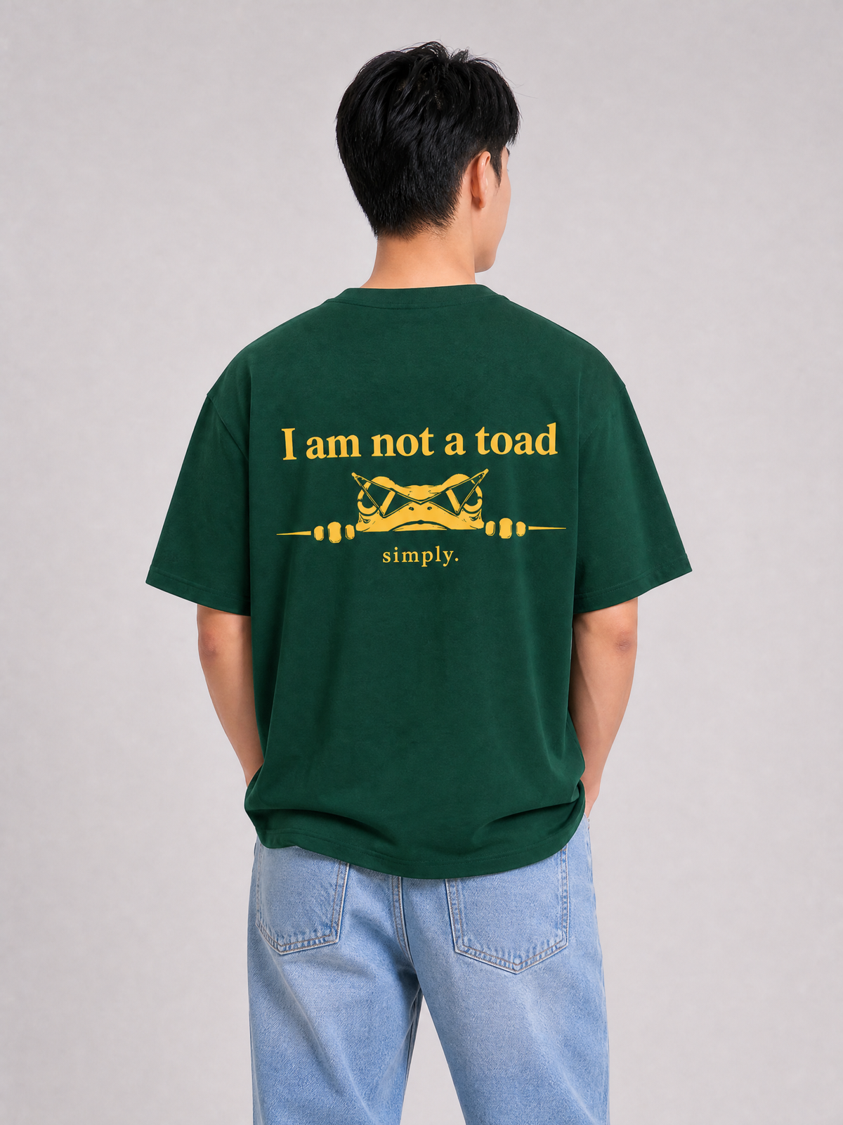 [Pre-Order] Simply. Unisex Oversized Toad Graphic T [250 gsm - Long Staple Cotton] (Forest Green)