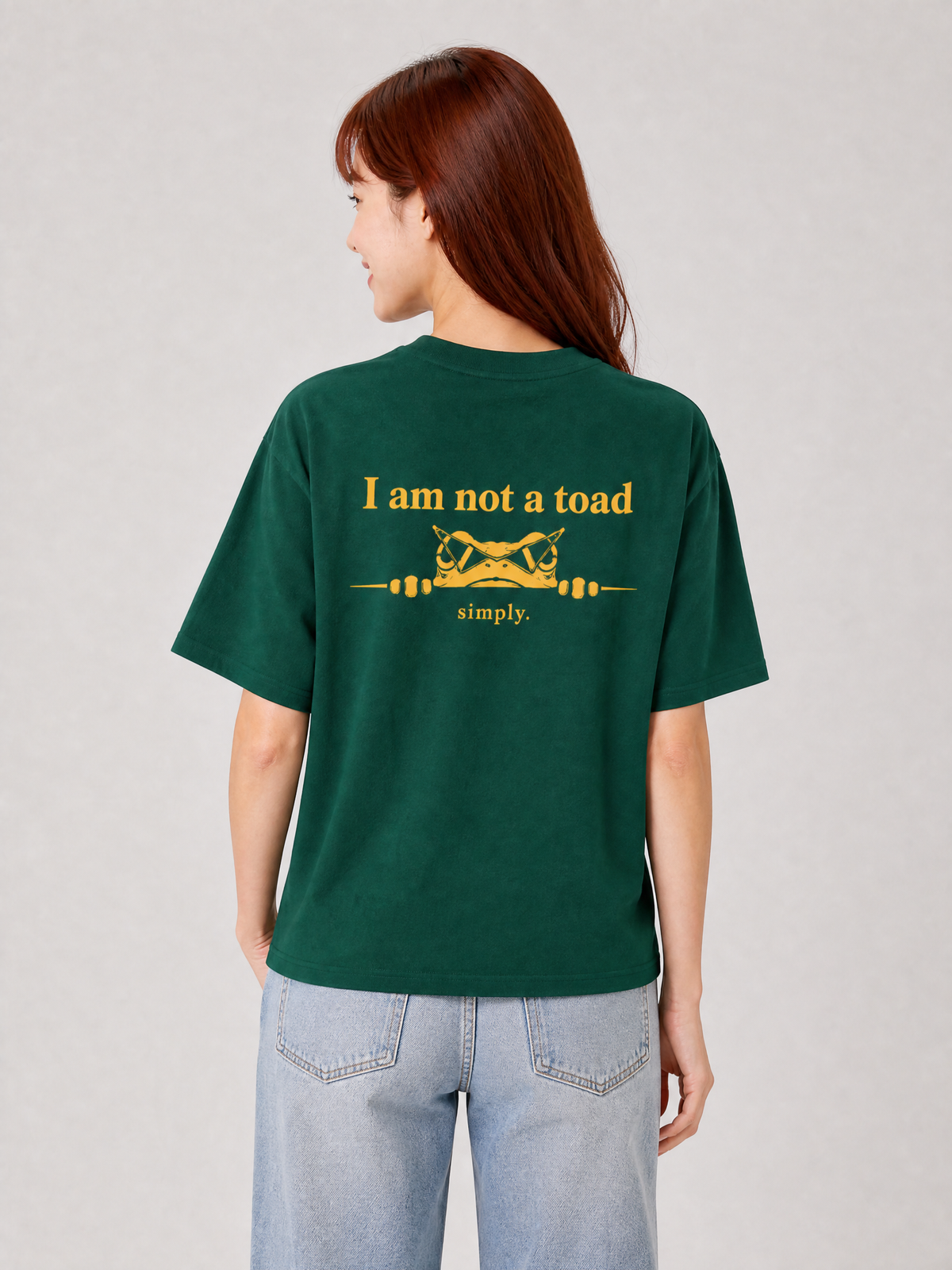 [Pre-Order] Simply. Unisex Oversized Toad Graphic T [250 gsm - Long Staple Cotton] (Forest Green)